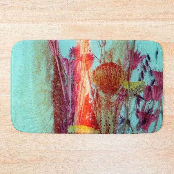 Item preview, Dried Flowers Vibrant Botanical Print – Turquoise & Coral Floral Photography designed and sold by BuckaBaby.