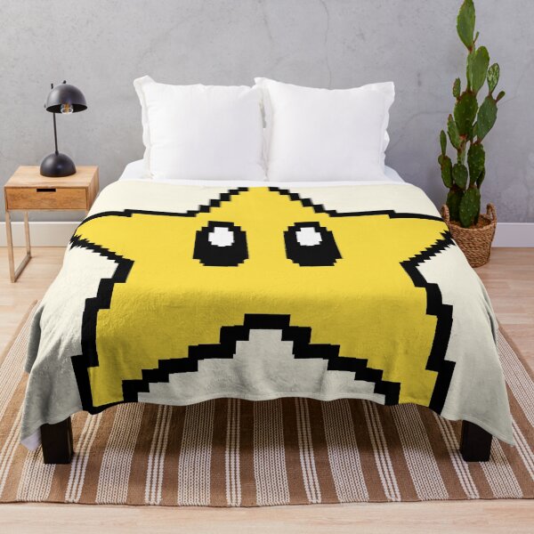 Item preview, Super Mario Power Star pixel art designed and sold by Shiningsticker8.