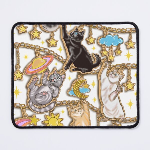 Item preview, Celestial Cats Charms Ilustration designed and sold by Taçiana Estrela.