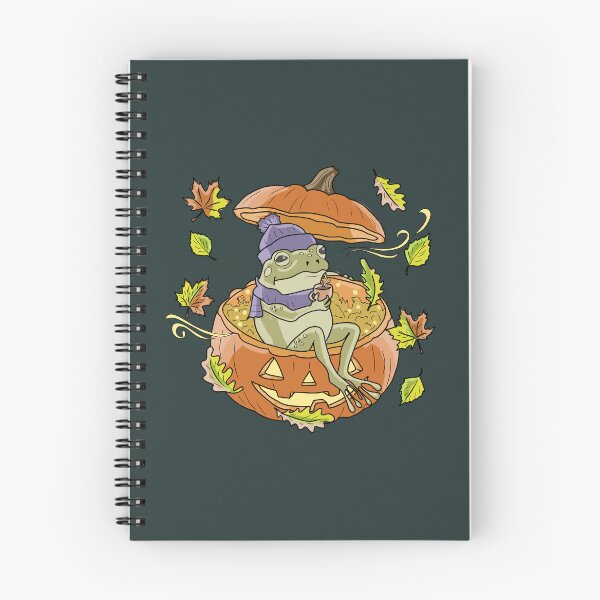 Item preview, Frog Sitting in a Autumn Pumpkin Cozy Cottagecore Halloween designed and sold by LeshanArt.