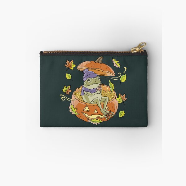 Item preview, Frog Sitting in a Autumn Pumpkin Cozy Cottagecore Halloween designed and sold by LeshanArt.