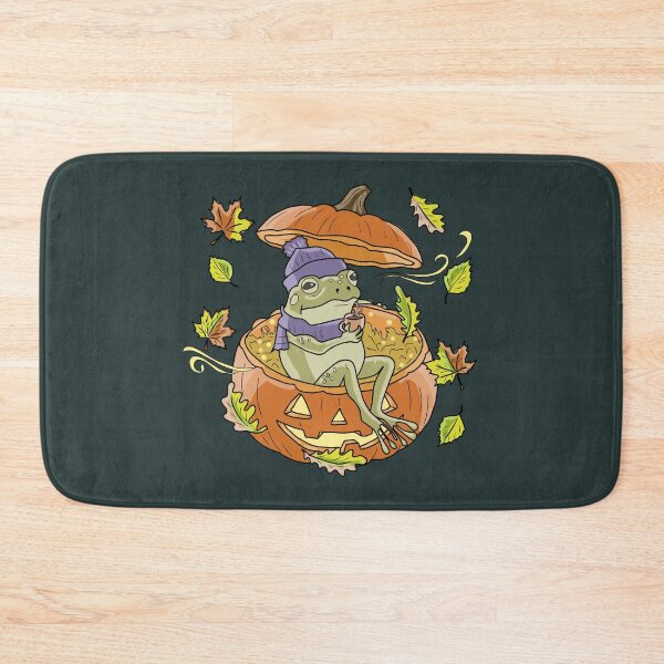 Item preview, Frog Sitting in a Autumn Pumpkin Cozy Cottagecore Halloween designed and sold by LeshanArt.