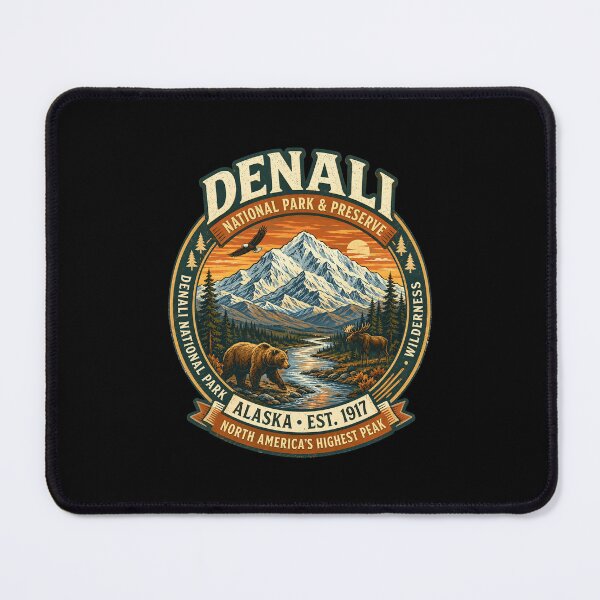 Item preview, Denali National Park Alaska Mountain Wildlife Vintage designed and sold by lorna-saway.