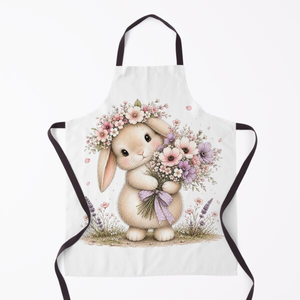 Item preview, Cute Rabbit Holding Flowers designed and sold by PetalGarden.