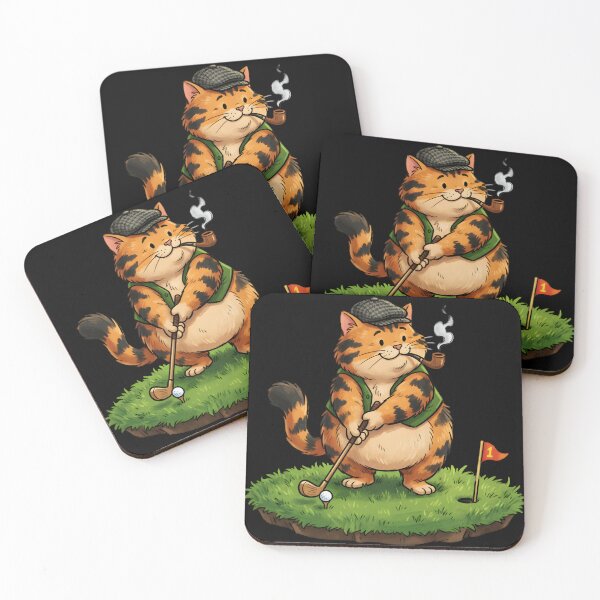 Item preview, cat playing golf designed and sold by ARabbitHole.