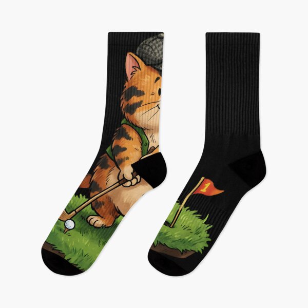 Item preview, cat playing golf designed and sold by ARabbitHole.