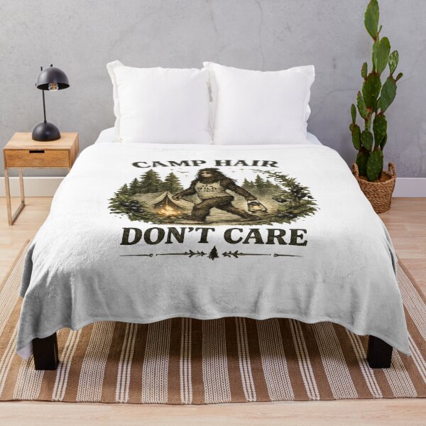 Item preview, Camp Hair Don't Care Shirt, Funny Bigfoot Camping Tee, Women's Messy Hair Camp Gift designed and sold by greatmar1.