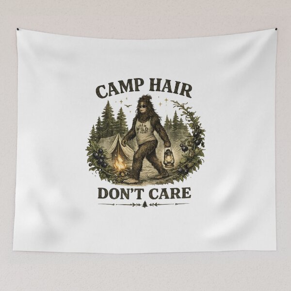 Item preview,  Camp Hair Don't Care Shirt, Funny Bigfoot Camping Tee, Women's Messy Hair Camp Gift designed and sold by greatmar1.