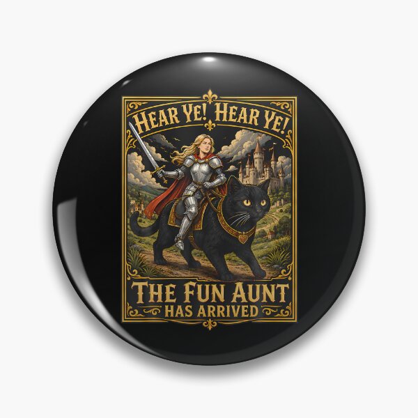 Item preview, Hear Ye Fun Aunt Has Arrived Aunt Knight Riding Black Cat designed and sold by JamesCrArt.
