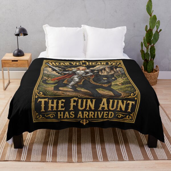 Item preview, Hear Ye Fun Aunt Has Arrived Aunt Knight Riding Black Cat designed and sold by JamesCrArt.