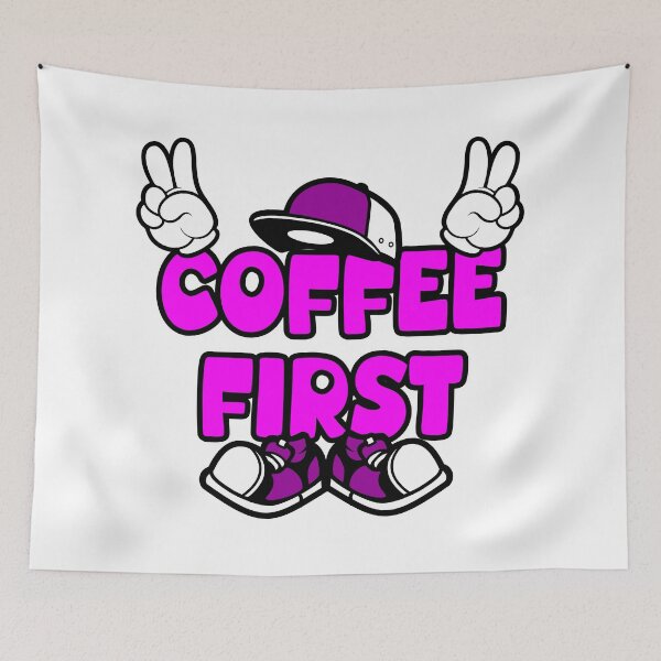 Item preview, COFFEE FIRST - DRINK Lettering Comic Words Funny  designed and sold by NFTWords.
