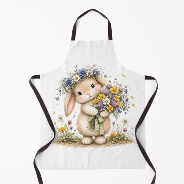 Item preview, Cute Bunny with Flower Bouquet designed and sold by PetalGarden.