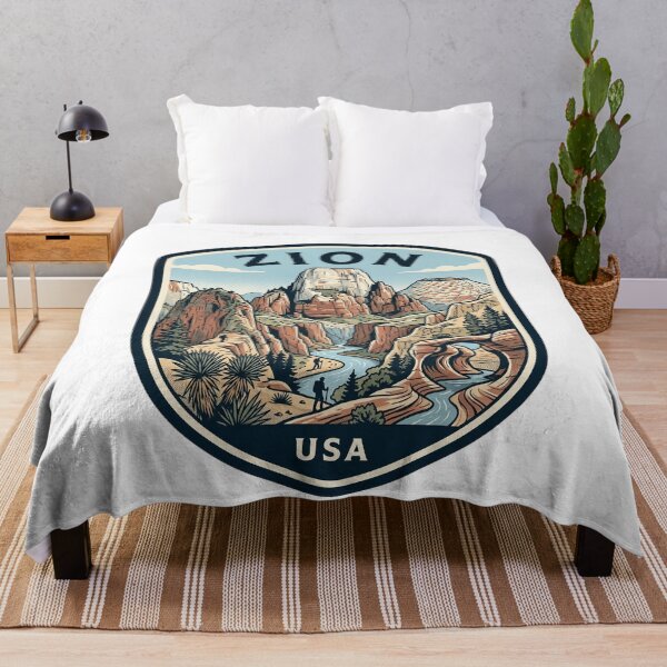 Item preview, Zion National Park Utah USA Vintage Hiking Emblem designed and sold by k3rstman1.