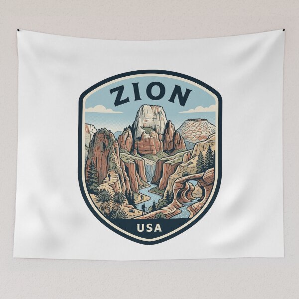 Item preview, Zion National Park Utah USA Vintage Hiking Emblem designed and sold by k3rstman1.