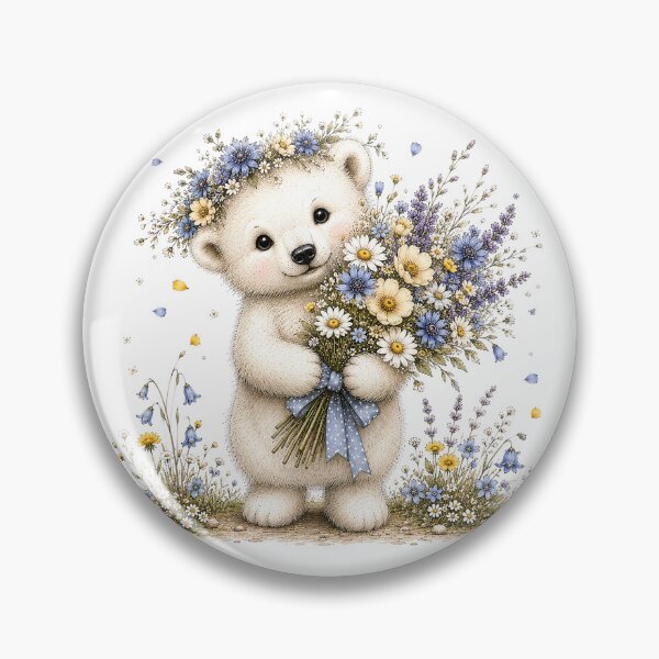 Item preview, Cute Bear with Flower Bouquet designed and sold by PetalGarden.