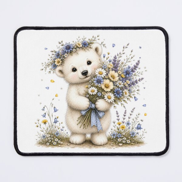 Item preview, Cute Bear with Flower Bouquet designed and sold by PetalGarden.