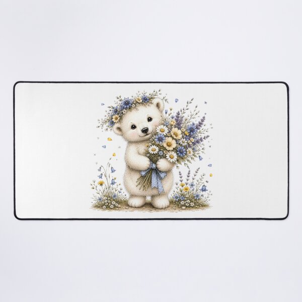 Item preview, Cute Bear with Flower Bouquet designed and sold by PetalGarden.