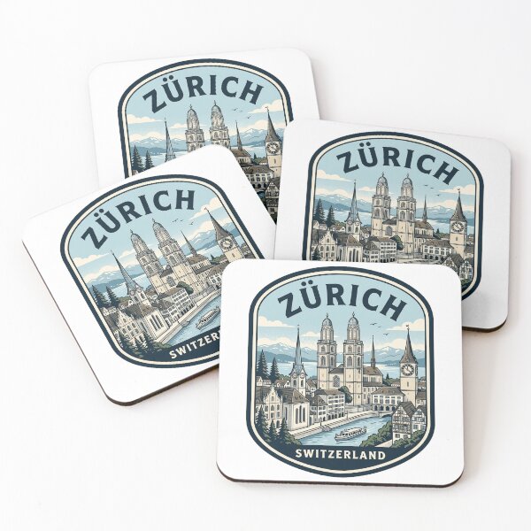 Item preview, Vintage Zurich Switzerland Travel Badge Illustration designed and sold by k3rstman1.
