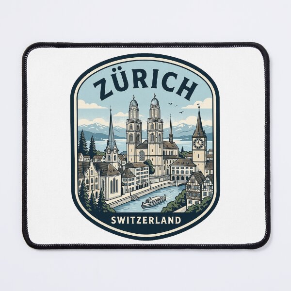 Item preview, Vintage Zurich Switzerland Travel Badge Illustration designed and sold by k3rstman1.