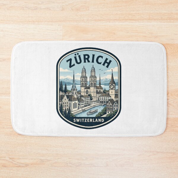 Item preview, Vintage Zurich Switzerland Travel Badge Illustration designed and sold by k3rstman1.