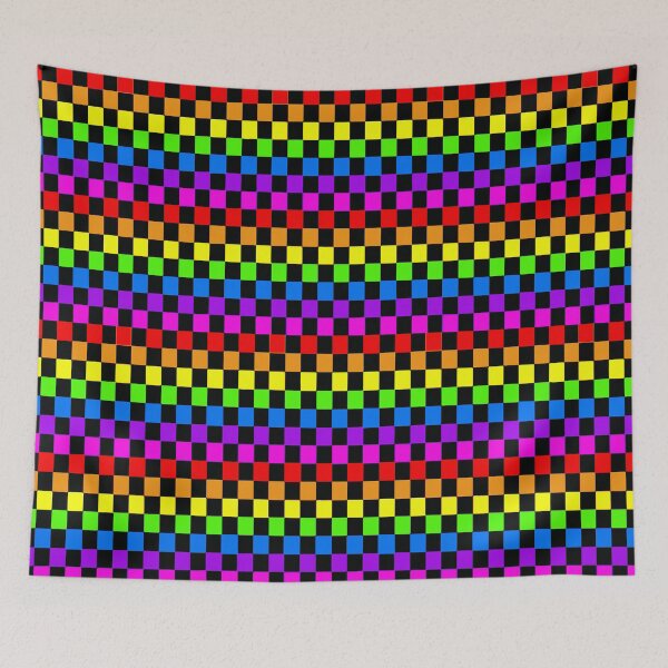 Item preview, Rainbow Checkerboard Emo Y2K Pattern designed and sold by TrxshWear.