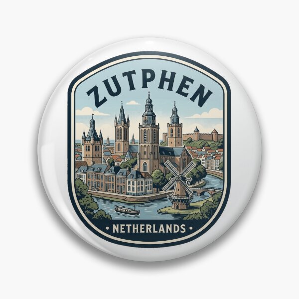 Item preview, Vintage Zutphen Netherlands Historic City Travel Badge designed and sold by k3rstman1.