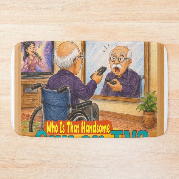 Item preview, Funny Grandpa Confusing Mirror with TV Drawing designed and sold by frestshop.