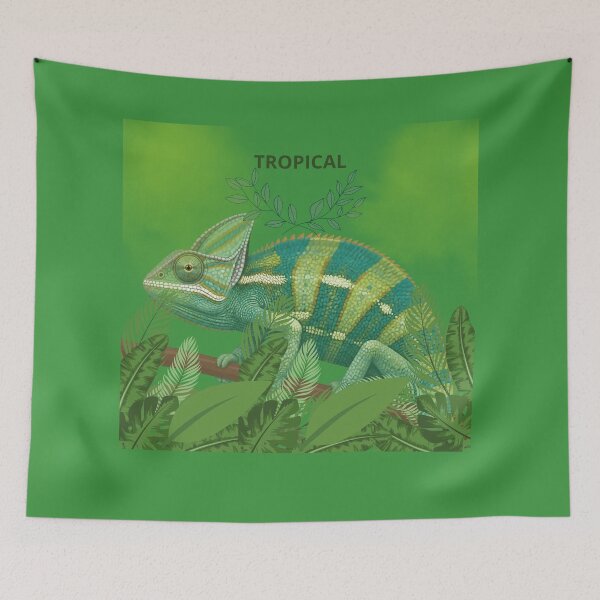 Item preview, Chameleon in a tropical jungle designed and sold by DidiDesignShop.