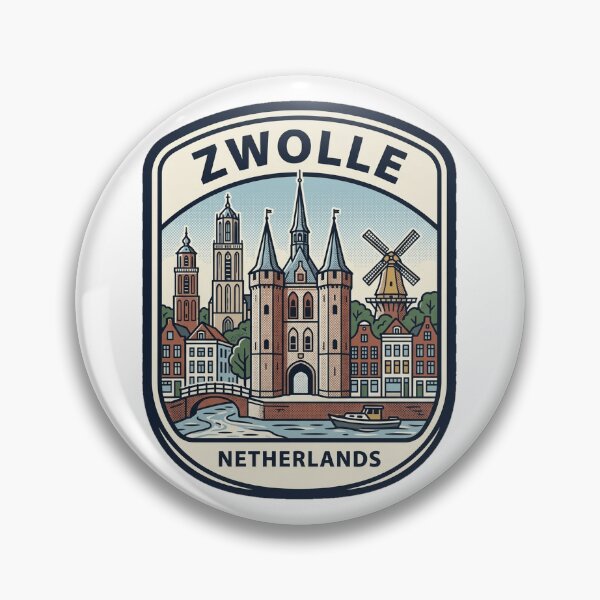 Item preview, Vintage Zwolle Netherlands Sassenpoort Cityscape Skyline designed and sold by k3rstman1.