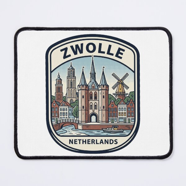Item preview, Vintage Zwolle Netherlands Sassenpoort Cityscape Skyline designed and sold by k3rstman1.