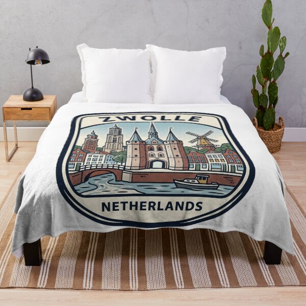 Item preview, Vintage Zwolle Netherlands Sassenpoort Cityscape Skyline designed and sold by k3rstman1.