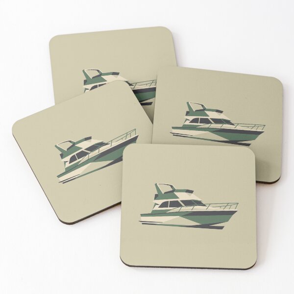 Item preview, Motor Yacht Cabin Cruiser Geometric Powerboat Art designed and sold by KiwiRider.