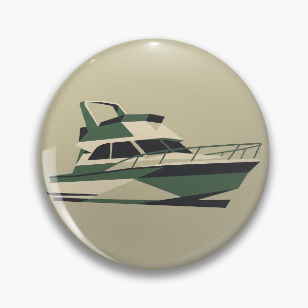 Item preview, Motor Yacht Cabin Cruiser Geometric Powerboat Art designed and sold by KiwiRider.