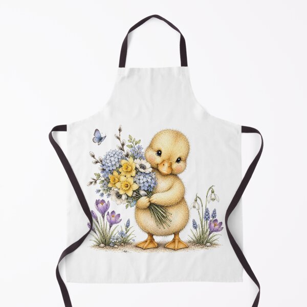 Item preview, Cute Duckling with Spring Flowers designed and sold by PetalGarden.