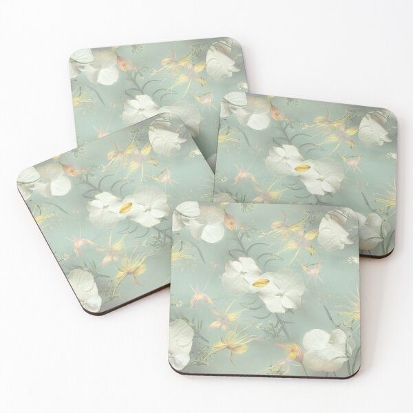 Item preview, Dreamy White Floral Pattern – Soft Sage Green Botanical Print designed and sold by BuckaBaby.