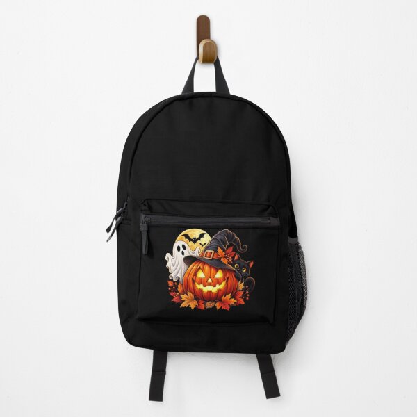 Item preview, Happy Halloween Pumpkin Ghost Black Cat designed and sold by Corvoria.
