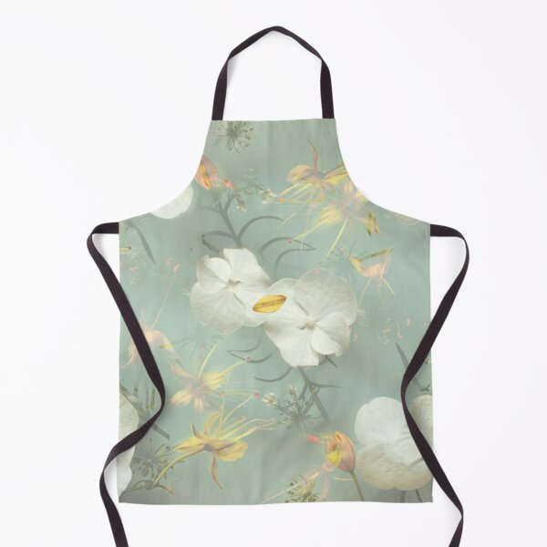 Item preview, Dreamy White Floral Pattern – Soft Sage Green Botanical Print designed and sold by BuckaBaby.