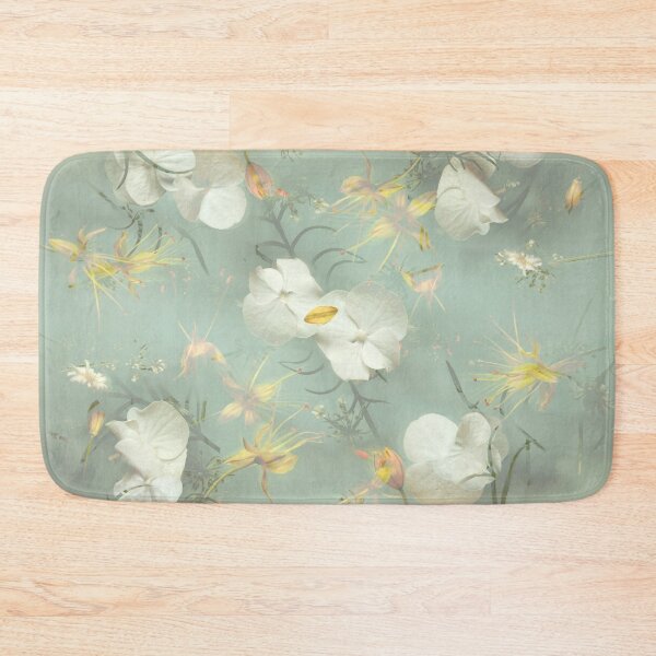 Item preview, Dreamy White Floral Pattern – Soft Sage Green Botanical Print designed and sold by BuckaBaby.