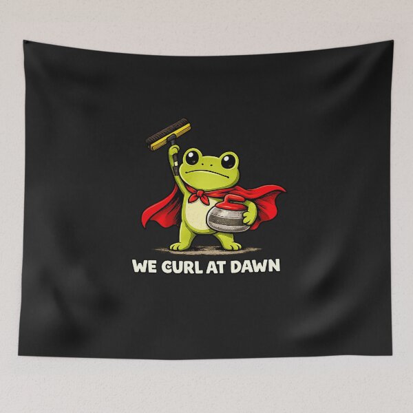 Item preview, Curling Shirt, We Curl At Dawn T-shirt, Funny Frog Curler Tee, Curling Team Winter Sport Gift designed and sold by greatmar1.