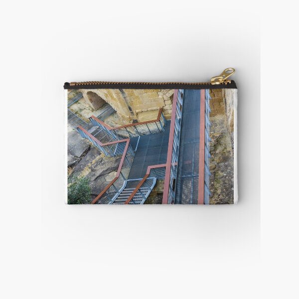 Item preview, Metal Walkway and Staircase Over Ancient Stone Architecture Showing Modern Bridge and Access Ramp designed and sold by Nmallia.