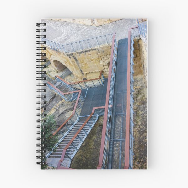 Item preview, Metal Walkway and Staircase Over Ancient Stone Architecture Showing Modern Bridge and Access Ramp designed and sold by Nmallia.