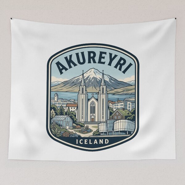 Item preview, Akureyri Iceland Vintage Travel Badge designed and sold by k3rstman1.