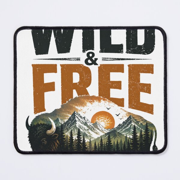 Item preview, Wild & Free Bison Mountain Wilderness Outdoor Adventure Design designed and sold by CKADigital.