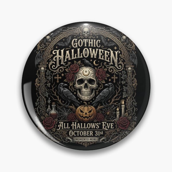 Item preview, Gothic Halloween Skull Ravens Memento Mori Ornate Print designed and sold by DarkOriginArts.