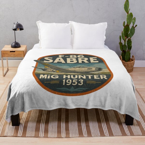 Item preview, F-86 Sabre MiG Hunter 1953 Vintage Jet Fighter Badge designed and sold by CityMerch4.