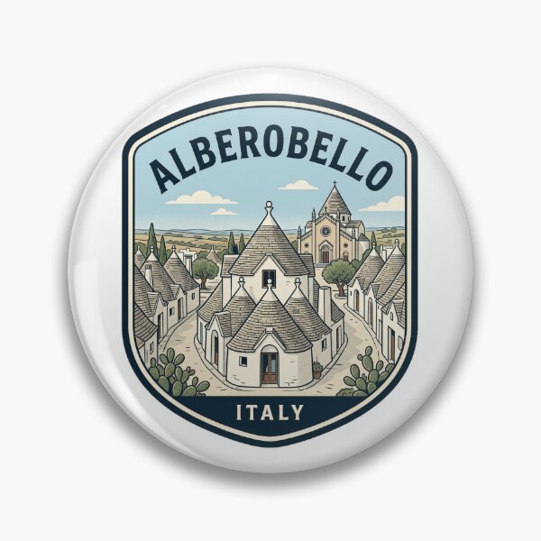 Item preview, Alberobello Italy Trulli Houses Vintage Travel Badge designed and sold by k3rstman1.