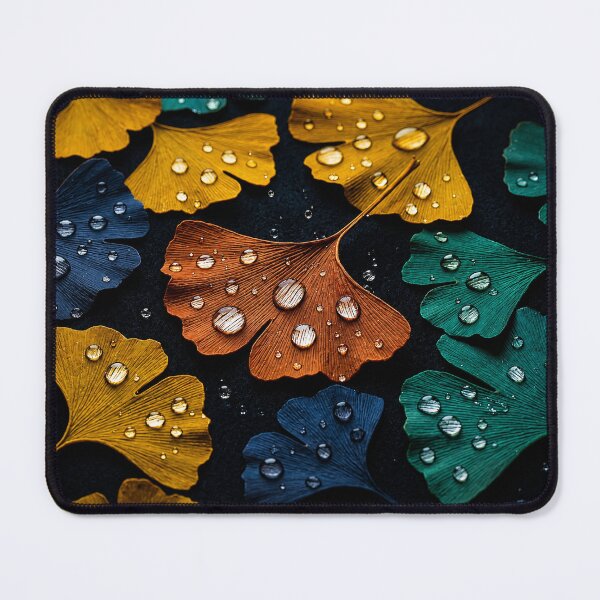 Item preview, Vibrant Ginkgo Leaves With Droplets Mouse pad designed and sold by Designertanya.