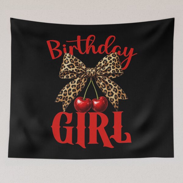 Item preview, Birthday Girl Leopard Coquette Bow Red Cherry Bday Women designed and sold by Trendvia .