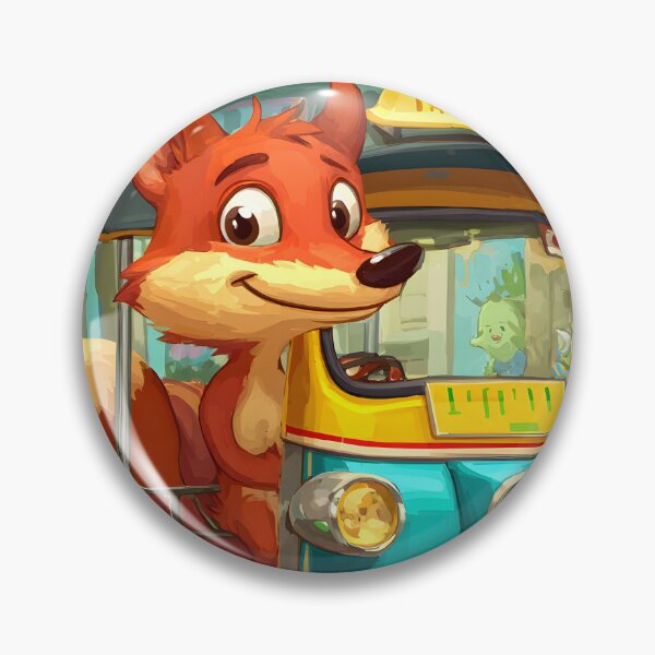 Item preview, Cheerful Fox Driving a Colorful Tuk-Tuk Vehicle designed and sold by Artessie.