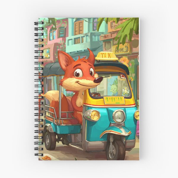 Item preview, Cheerful Fox Driving a Colorful Tuk-Tuk Vehicle designed and sold by Artessie.